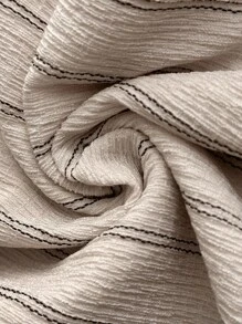 Elaquor 大码休闲度假条纹无袖 A 字型正装衬衫和直筒休闲裤 2 件套 - 杏色 - 查看 3