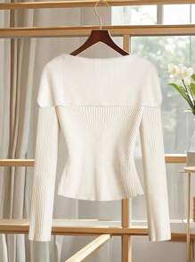 SHEIN Clasi Cárdigan elegante de unicolor y ajuste ceñido para tallas grandes - Blanco - Ver 2
