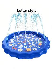 Large Splash Pad For Dogs Pets Outdoor Water Play Mat Heavy Duty PVC Sprinkler Fun Non Slip Cooling Letters Pool Summer Heat Relief Easy Drain Foldable Design