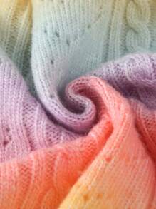 Cardigan lavorato a maglia a colori arcobaleno per ragazze, maglione a maniche lunghe con collo tondo, versatile, elegante, alla moda, confortevole, adatto per la scuola, l'uso quotidiano, la casa, l'esterno, i viaggi, in autunno/inverno