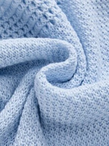 ROMWE Bộ đồ bơi đi biển mùa hè họa tiết sao biển 3D khoét lỗ và váy ngắn - Màu xanh lam - Xem 4