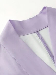 Irokai 日本女士传统印花和服浴衣两件套，夏季节日 - 紫色 - 查看 5