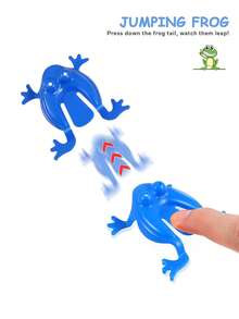 MINKOJA 20pcs/40pcs Plastic Jumping Frogs, Finger Pressing Bouncing Frog Toy With Bucket For Kids Easter Birthdays Party Favors, Mixed Color ( No Bucket) - Multicolor - View 7
