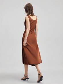 Ontre Vestido elegante y sencillo sin mangas para mujer, adecuado para el 4 de julio, el Día de la Igualdad de la Mujer, vacaciones, playa, fiesta de cumpleaños, atuendo para maestras