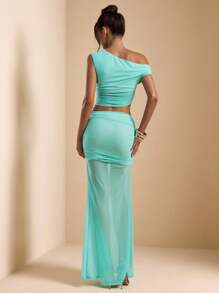 SHEIN BAE Women Two Pieces Outfits For Daily Wear - Mint Green - View 2