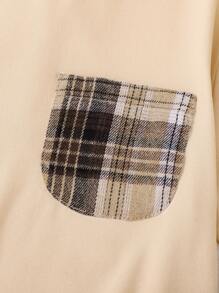 2pcs Boys' Casual Comfortable Short Sleeve T-Shirt And Plaid Shorts Pajama Set,Back To School