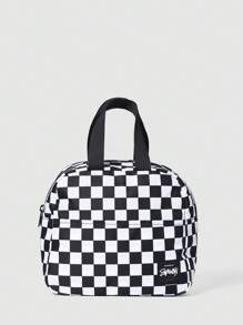 SUMWON Checkered Pattern School Backpack Travel Daypack Classic Racing Design Durable Zipper Closure Student Bag School Book Carrier With Front Pocket - Black and White - View 7