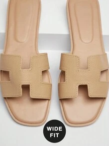 SHUZIA 女式宽松舒适日常夏季度假休闲平底凉鞋 - 米色 - 查看 5