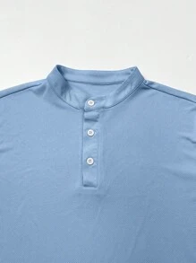 Manfinity Dauomo 2pcs Men's Plain Polo Shirt & Drawstring Waist Pocket Shorts Set