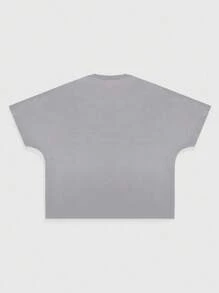 ROMWE MEN Street Life Men's Loose Fit Diamond Portrait Print Short Sleeve T-Shirt - Grey - View 2