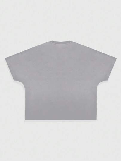 Street Life Camiseta de manga corta con holgada cabida y estampado de retrato de diamante para hombre