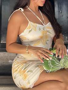 NegzBox Women's Floral Print Summer Mini Dress,Summer Dresses For Women,Pastel Dresses For Women