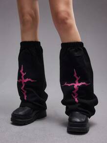 ROMWE Grunge Punk Calentadores de piernas elegantes, cómodos y transpirables para damas, de estilo casual y dulce