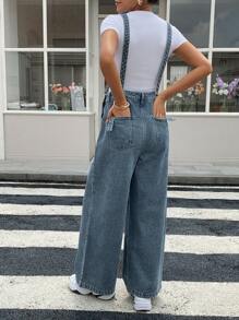 DAZY 女士和女孩休闲街头风格牛仔工装裤和连体裤