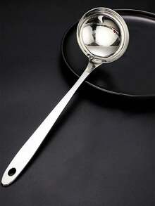 1个不锈钢汤勺，带长柄和漏勺，带过滤孔，非常适合盛汤、肉汁、火锅，适用于餐厅、厨房、圣诞礼物、学校用品。 - 銀色 - 查看 6