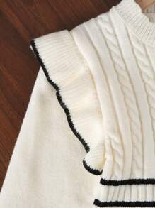 Genkimix Kids Baby Girls Ruffled Collar Twist Rope Knitted Long Sleeve Sweater Dress, Comfortable For Autumn/Winter, Apricot Color, Fashionable & Versatile For Daily, Home, Outdoor, Travel Beige Baby Girl Dress Toddler Knit Dress Baby Girl Long Sleeve Dress Baby Girl Sweater Dress Baby Girl Winter Dress Fall