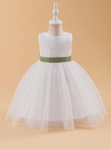 Glamorique Kids Girls' Princess Dress, Mid-Length Flower Girl Wedding Gown, Piano Recital Dress, Summer Children's Evening Gown, Wedding Ceremony Pageant Dress Fall Winter