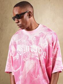 SUMWON 超大网眼篮球运动衫风格街头风 T 恤夏季节日音乐会休闲都市时尚个性单品 - 粉色 - 查看 3