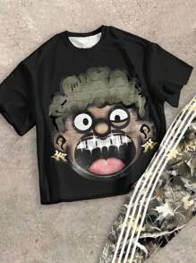 SHEIN Bolty 2pcs Tween Boy Polo Collar T-Shirt And Flared Pants Casual Outfit, Suitable For Summer