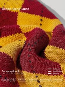 GLOWMODE X Harry Potter 2-Pack Soft Comfy Jacquard Embroidered Anti-Chafing Cotton Blend Crew Socks & Ankle Socks Set Daily Casual - Burgundy - View 5