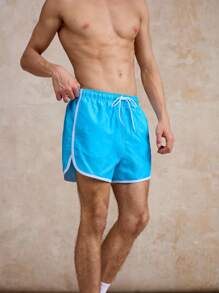 Surfspeed Men's Drawstring Waist Loose Beach Shorts - Blue - View 3