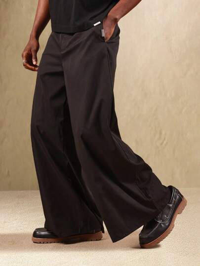 SUMWON Pantalon cargo ultra évasé, style skateur surdimensionné, pantalon streetwear avec poches latérales, compatible avec les chaussures à plateforme épaisse, collection automne-hiver