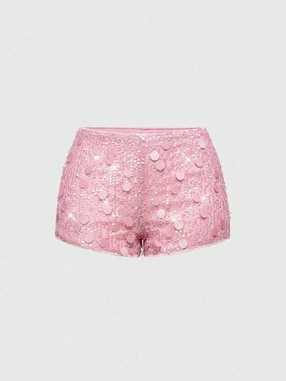 Grunge Punk Sexy Low Waist Elastic Black Sequin Shiny Shorts, Suitable For Summer Beach, Graduation, Easter, Concert, Nashville Vacation, Elegant, Cute Tropical Music Festival, Party