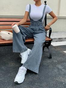 DAZY 女士和女孩休闲街头风格牛仔工装裤和连体裤