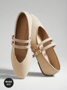 SHUZIA 女士宽版方头玛丽珍芭蕾平底鞋——舒适百搭的经典必备单品