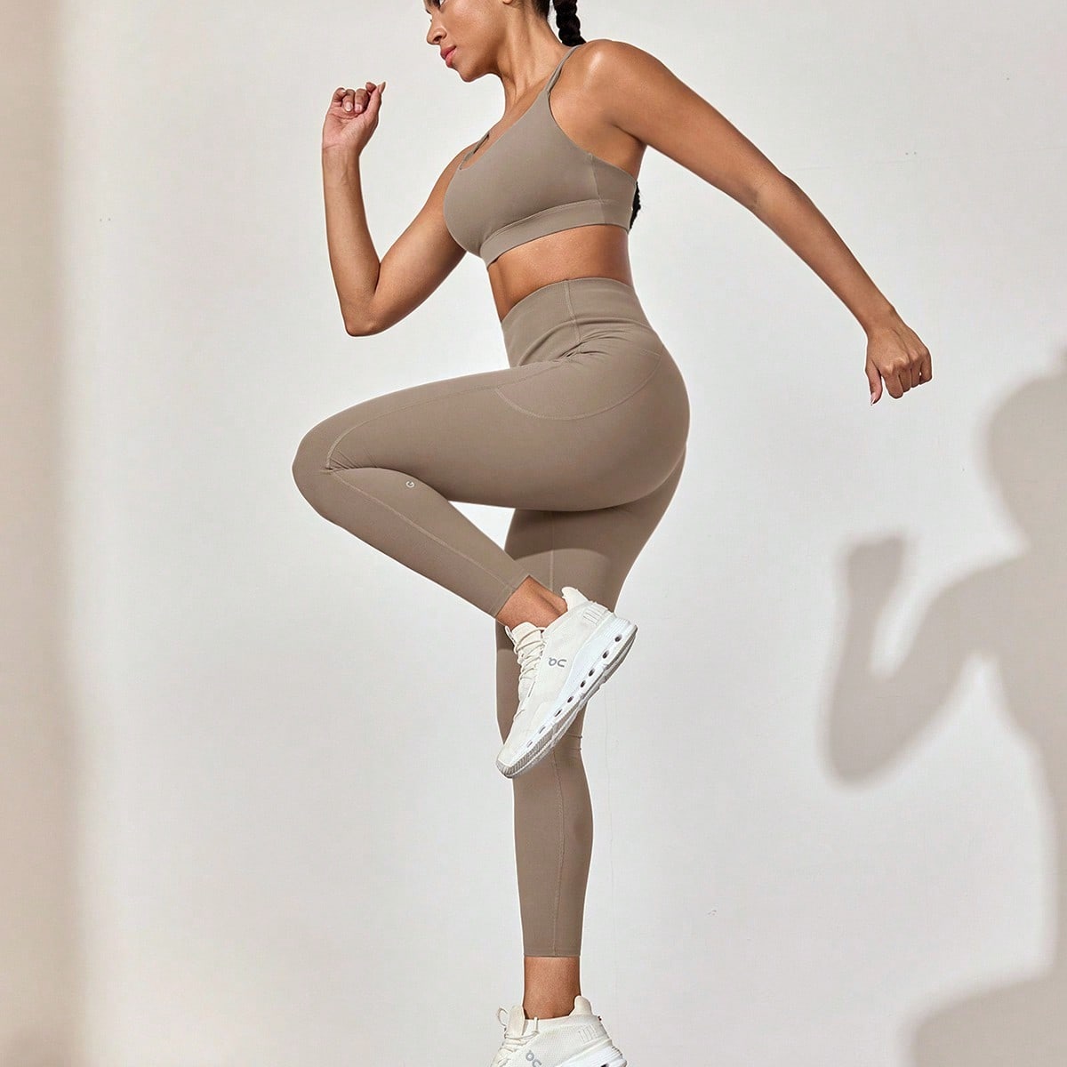 Leggings con control de abdomen FeatherFit™-Sculpt CoreHold, sin deslizamiento, con boning, sin costura frontal, con bolsillos laterales, para entre