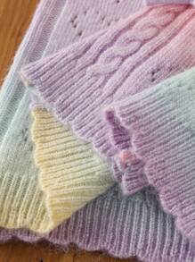 Cardigan lavorato a maglia a colori arcobaleno per ragazze, maglione a maniche lunghe con collo tondo, versatile, elegante, alla moda, confortevole, adatto per la scuola, l'uso quotidiano, la casa, l'esterno, i viaggi, in autunno/inverno