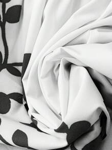 SHEIN Clasi 女士优雅露背连体裤，宽松版型，拼色印花 - 白色 - 查看 5