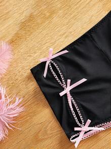 FairyFlirt Quần đùi boxer khoét rỗng thoải mái cho nữ, có thể mặc làm áo khoác ngoài, phong cách Y2K - màu đen - Xem 9