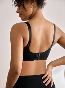 1 pièce Soutien-gorge d'allaitement casual à ourlet incurvé de couleur unie pour la maternité