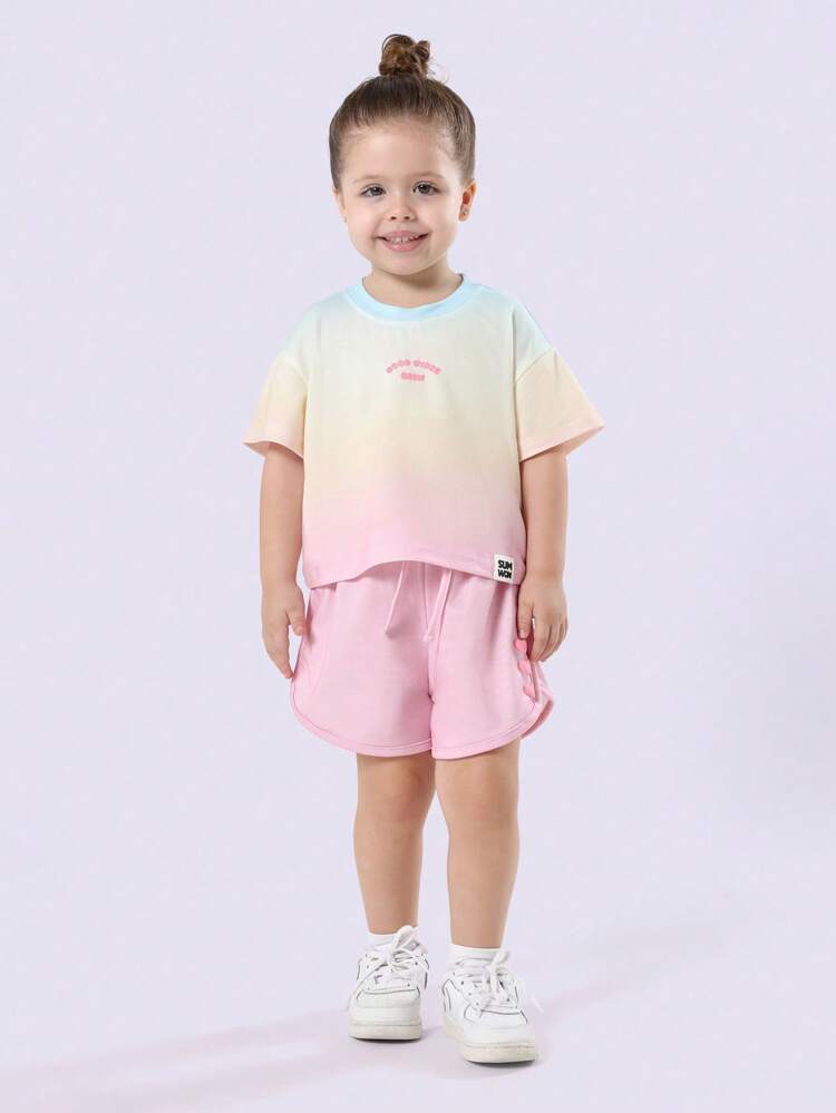 Tie Dye Boxy T-Shirt With Runner Shorts