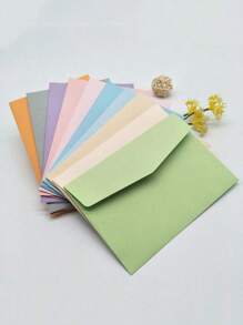 SHEIN 50pcs Multi-Color Envelopes, Party And Birthday Envelopes, Ins Style Paper Bags, Romantic And Simple Envelopes, Back To School Paper Bags, Romantic And Simple Envelopes - 50 pieces of multi-colored hair - View 1