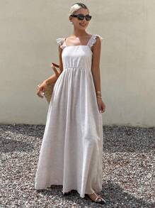 Livesso Women's Linen Vacation Style Dress, New Arrival For Autumn - Apricot - View 6