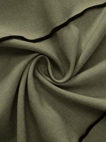 Modelyn 大码女式花瓣短袖优雅连衣裙 - 棕色 - 查看 7