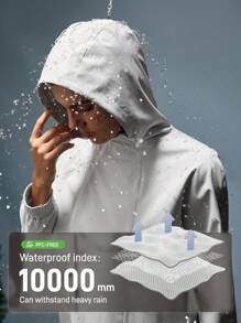 In My Nature 女式插肩袖前拉链连帽户外雨衣夹克 - 白色 - 查看 2