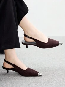 CUCCOO BIZCHIC New Fashion Black Kitten Heel Closed Toe Women Slip-On Shoes - Black - View 1