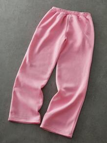 Manfinity EMRG Men's Pink Sweatpants With Bear Rhinestone Decor , Teddy Bear Sweatpants - Pink - View 3