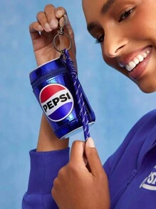 PEPSI X SHEIN 1pc PU Leather Can Shaped Coin Purse, Can Store Daily Small Items, Coins, Lipstick, Can Be Hung On Bags, Suitable For Commuting, Study, Travel, Suitable For Men, Women, Students, Friends - Blue - View 4