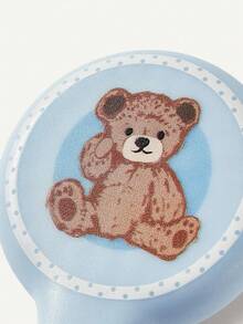 Cozy Pixies 2pcs/Set Baby Newborn Care Tools, Blue Bear & Polka Dot Design Comb & Brush