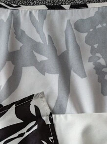 SHEIN Clasi 大码女式花卉印花方领泡泡袖短袖优雅连衣裙