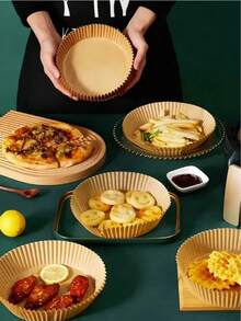 500pcs Baking Parchment Paper, Air Fryer Liners, Oven Liner Sheets, Ideal For Halloween, Christmas Baking.Homemade Sweets, Family Gatherings, Party Events Kitchen And Bakery (Also Available In 100/50/20pcs)Back To School - Multicolor - View 4