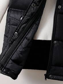 Emery Rose Kids Emery Rose Kids 少女无袖连帽收腰 MIDI 棉服外套，秋冬 - 黑色 - 查看 8