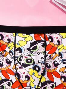THE POWERPUFF GIRLS X SHEIN Quần lót nam thoải mái họa tiết Blossom, Bubbles, Buttercup, đường khâu eo tương phản - Nhiều màu - Xem 4