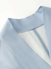 Irokai 日本女士传统印花和服浴衣两件套，夏季节日 - 淺藍色 - 查看 5