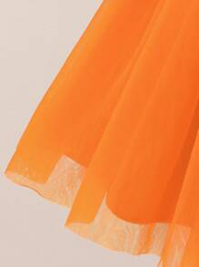 Glamorique Kids Girls' Halloween Pumpkin Sleeveless Midi Dress, Suitable For Halloween Wear Girls Halloween Dress Orange Kid Dress Kids Halloween Dress Pumpkin Dress For Girls Fall Winter - Multicolor - View 4