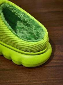 TEENAGE MUTANT NINJA TURTLES | SHEIN Cute Cartoon Green Children's Boys Non-Slip Indoor Slippers Toddlers & Kids Soft Plush Warm Winter House Shoes, Lightweight And Durable EVA Sole, Unisex Home Bedroom Air-Conditioned Room Spring Autumn - Green - View 7